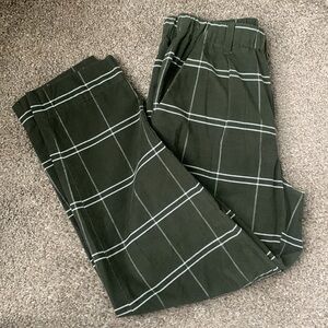 Madewell Corduroy Pull On MidRise Pants in Windowpane Forest Green Cotton XS